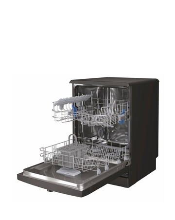 Indesit D2F HK26 B UK Full Size Dishwasher 14 Place Settings Black + Install