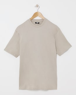 Relaxed Fit Supima Crew Neck T-Shirt- Stone