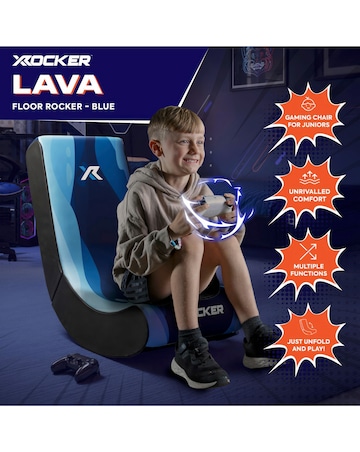 X Rocker Video Rocker Gaming Chair for Kids - Lava Blue