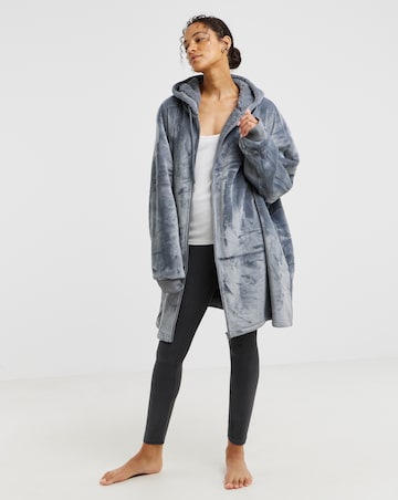 Pretty Secrets Zip Through Oversized Hooded Lounge Dress
