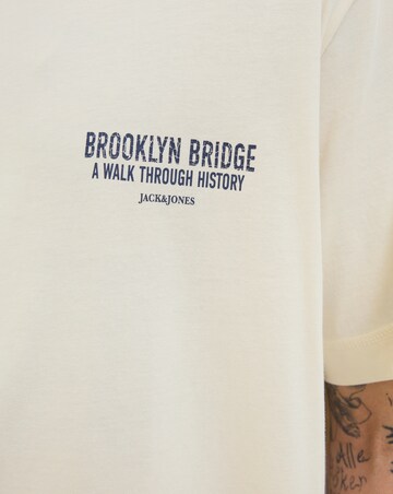 Jack & Jones Brooklyn Back Graphic T-Shirt - Cream