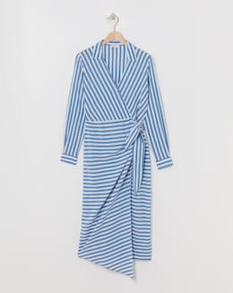 Stripe Tie Wrap Dress
