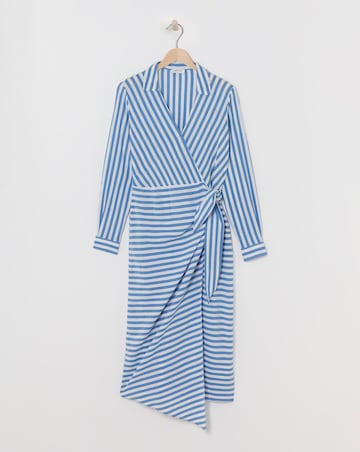 Stripe Tie Wrap Dress