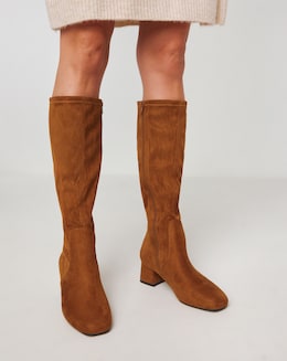 Demi Knee Kigh Heeled Boot - Wide Fit (E) &amp; Standard/Curvy Calf