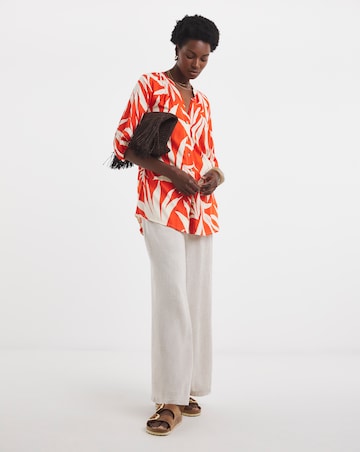 Button Through Printed Blouse