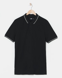 Pure Cotton Tipped Pique Polo Long