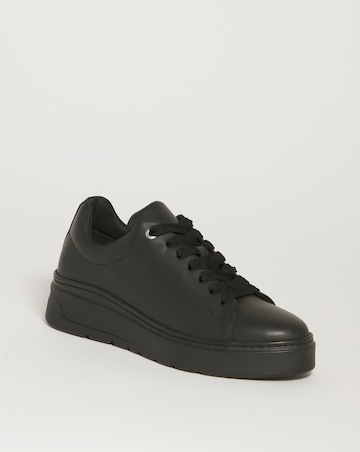 Leather Lace To Toe Flexi Sole Trainer - Wide Fit (E)