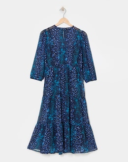 Printed Chiffon Smock Dress