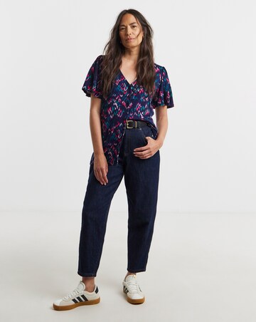 Angel Sleeve Button Front Top