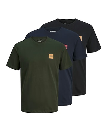 Jack & Jones Brandy Logo T-Shirt 3 Pack - Multi