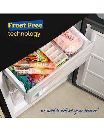 Russell Hobbs RH186FFF60B Frost Free Fridge Freezer - Black- E Rated 186 CM