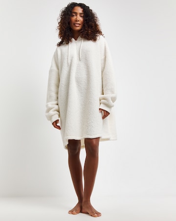 Supersoft Borg Oversized Hooded Lounge Dress