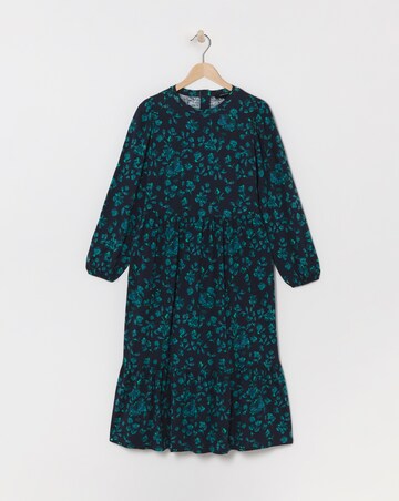 Jersey Slub Long Sleeve Smock Dress