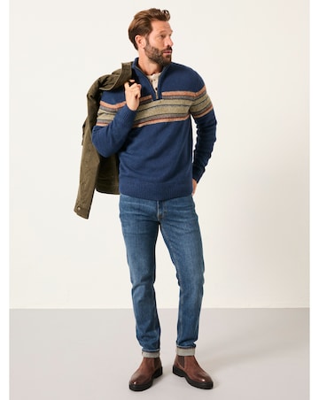 FatFace Runswick 1/2 Neck Jumper (Regular & Tall) - Navy