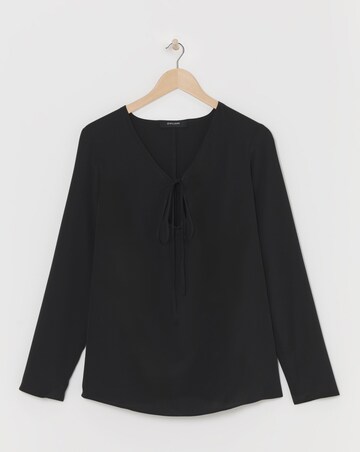 Black Tie Neck Cut Out Top