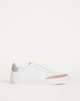 Lace Trainer with Star Detail - Wide Fit (E)