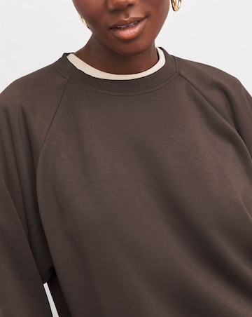 Chocolate Crew Neck Seam Detail Sweatshirt