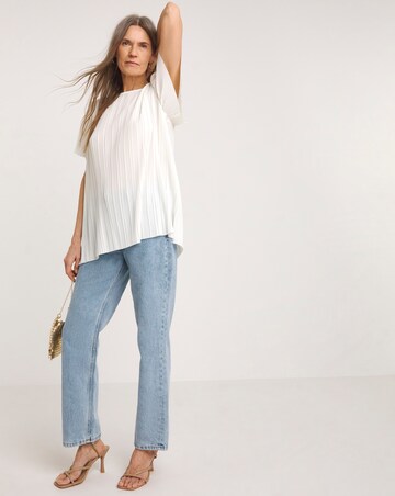 Pleated Short Sleeve Top