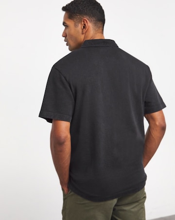 Garment Washed Relaxed Fit Loopback Polo