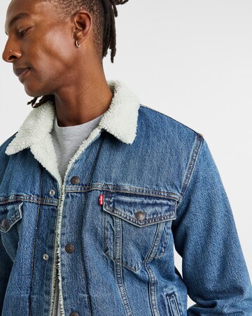 Levi's Sherpa Denim Trucker Jacket - Medium Blue
