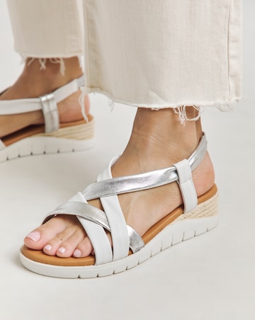 Senna Leather Tubular Sandals - Wide Fit (E)