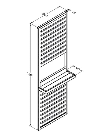 Forest Slatted Wall Planter 1 Shelf