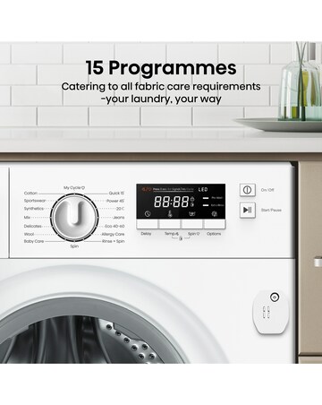 Hisense 3 Series WF3M841BWI Integrated 8kg Washing Machine 1400 rpm White