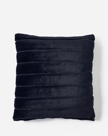 Large Ribbed Faux Fur Cushion