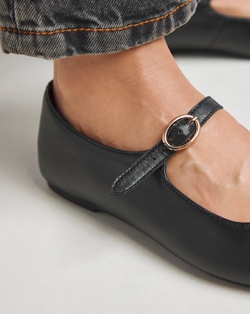 Virginia Mary Jane Flat Shoes - Wide Fit (E)