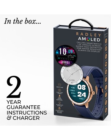 Radley Series 57 AMOLED Leather Silicone Strap Smart Watch - Ink