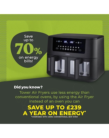 Tower T17151 Vortx Vizion Dual 8L Basket Digital Air Fryer