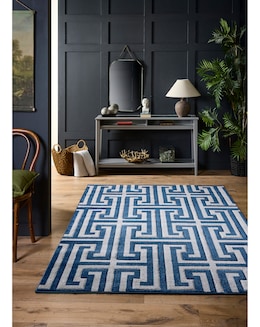 Greek Key Textured Rug