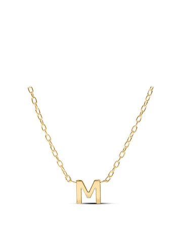 9ct Gold 5mm initial necklace 18