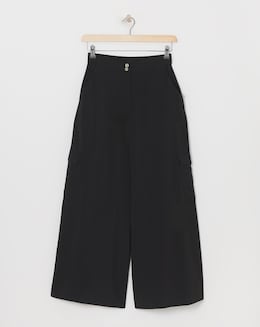 Black Cargo Palazzo Trousers