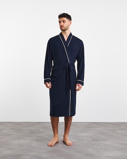 Classic Piped Jersey Dressing Gown
