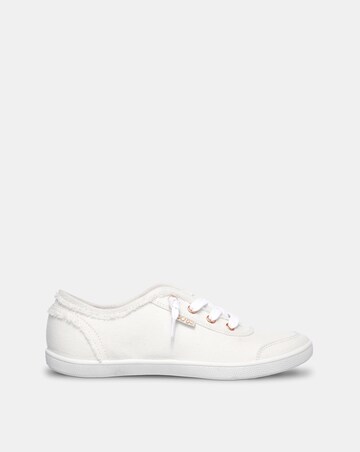 Skechers White Bobs B Cute Canvas Lace Up -Wide Fit (E)