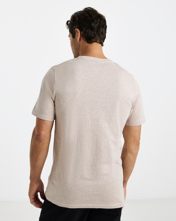 Pure Cotton V Neck Marl T-Shirt Long