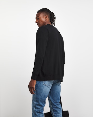 Black Knitted Cotton Cardigan