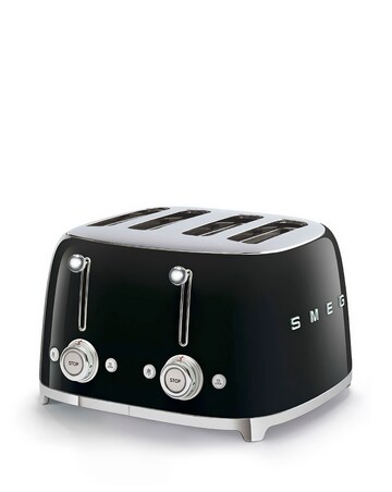 Smeg TSF03 4 Slice Black Toaster