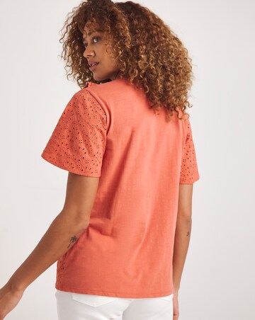 Broderie Frill Jersey Back Top
