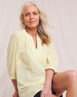 Julipa Longline Linen Mix Blouse