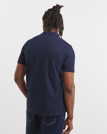 Trophy Neck Pique Polo- Navy
