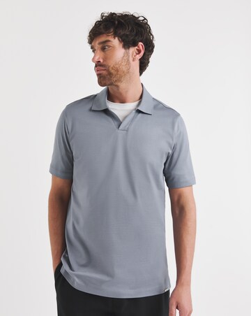 Folio Mercerised SupimaTrophy Neck Polo- Powder Blue