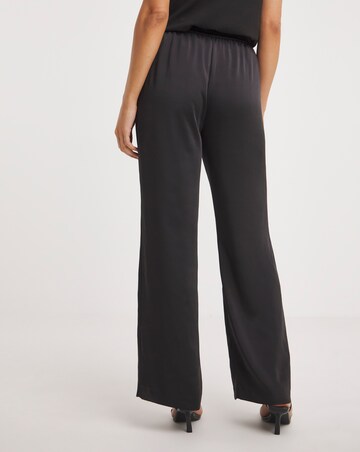 Black Satin Wide Leg Trousers