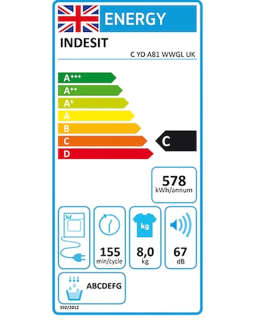 Indesit C YD A81 WWGL UK Air-vented Tumble Dryer 8kg - White