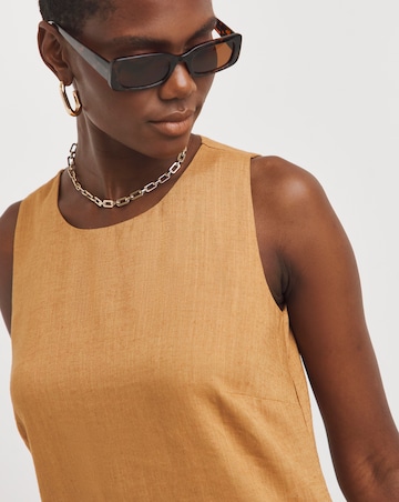 Linen Sleeveless Shift Dress