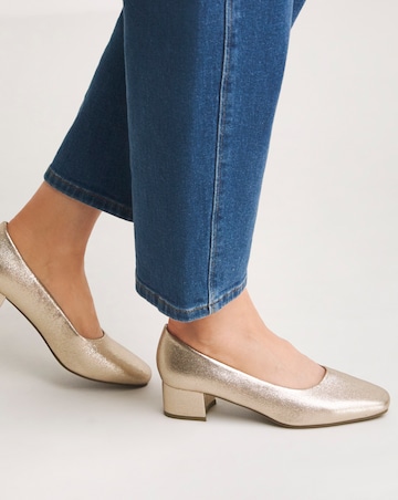Orlia Flexi Sole Block Heel Court Shoes - Extra Wide Fit (EEE)