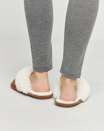 Elyse Faux Fur Mule Slippers - Extra Wide Fit (EEE)
