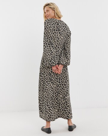Long Sleeve Textured Jersey Tea Dress