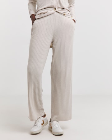 Ribbed Marl Wide Leg Joggers